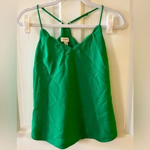 NWOT J. Crew Green Scalloped Cami | 00